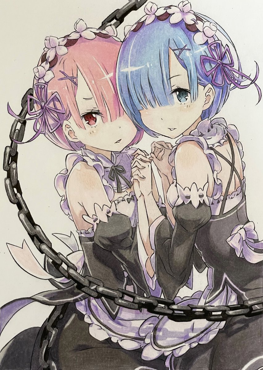 2307ar's tweet photo. #レムラム生誕祭2024 #模写 https://t.co/d6ewo7scrU