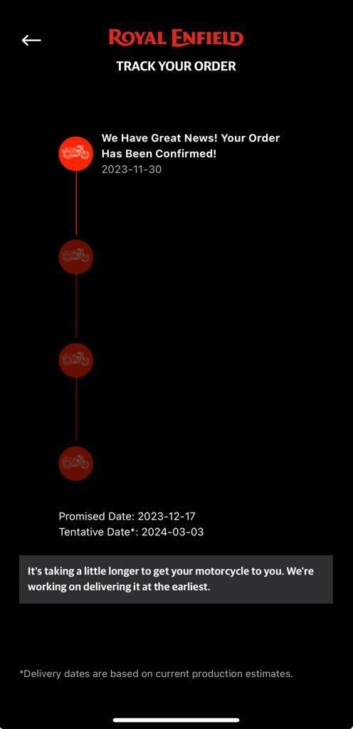 VIVEKBILLORE1's tweet photo. @royalenfield-Wht knd of torture is this, it’s the 4th time u have increased date &amp; every-time i tweet, i get a call from support and was asked to wait, how much long should i wait? Please refund my money and cancel my order.
@sidlal @EicherMotorsLtd @nitin_gadkari @DrMNPandeyMP https://t.co/1FF1alne23