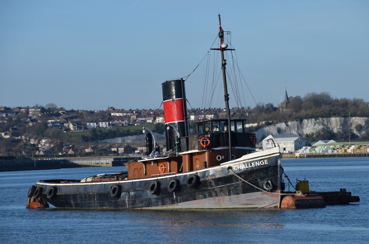 Dunkirk veteran ST Challenge berthed at Rochester. @NatHistShips #Steam #Tugboat #STChallenge #Tugs #Tug #Tugboats #Rochester #SteamTug #SteamHeritage #RochesterKent #VisitRochesterUK #RochesterUK #Medway #RiverMedway #Kent  #OperationDynamo #Dunkirk #MiltaryHistory