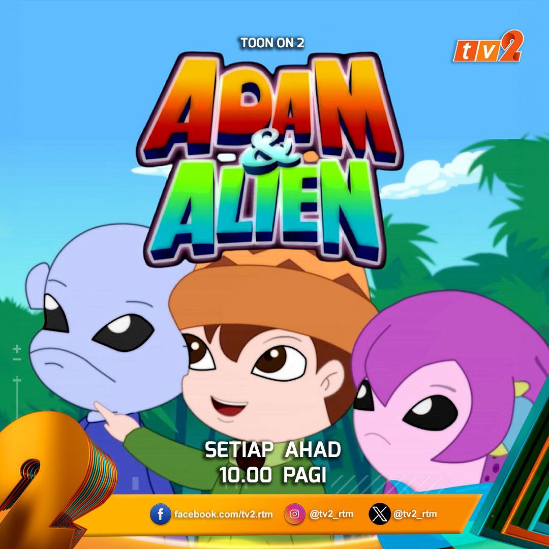 tv2_rtm's tweet photo. 🔵 Sebuah rancangan animasi menarik dan berunsur pendidikan khas bagi kanak-kanak.
Istimewa buat adik-adik, jom saksikan animasi #Adam&Alien (Ep. 1) pukul 10:00 pagi ini di TV2.
#TOONON2 https://t.co/24a5NTbuPd