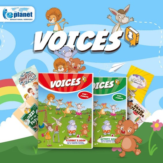 EplanetEdu's tweet photo. 𝗩𝗼𝗶𝗰𝗲𝘀 𝗣𝗿𝗲-𝗝𝘂𝗻𝗶𝗼𝗿 for younger preschool learners is a fun and motivating English course that develops early language and motor skills.🐾 https://t.co/LpqrRCTtQD