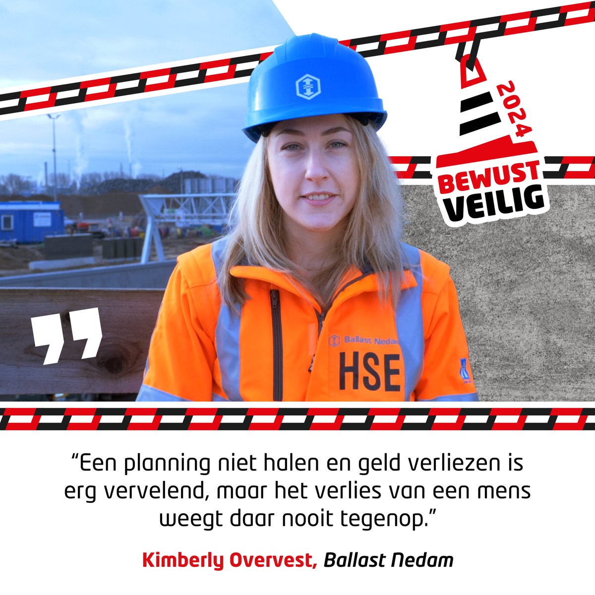 Sonnie van Barendrecht-Elektra en Kimberly van <a href="/BallastNedam/">Ballast Nedam</a> zijn ambassadeurs van #bewustveilig2024. Zij vertellen waarom veilig en gezond werken voor hun zo belangrijk is! 💪

Doe net als Sonnie en Kimberly mee met de Bewust Veilig-dag 2024 via bewustveilig.com/aanmelden/!