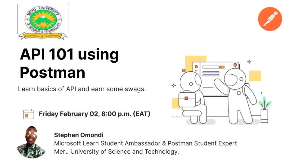 Stefan_Ondeyo's tweet photo. ๐ Join me as I host the Postman API 101 event, where we'll unravel the power of APIs with hands-on demos and insights into the world of Postman! ๐ This session promises to demystify API essentials. Don't miss out on this learning journey! #PostmanAPI101 @getpostman https://t.co/mNPkYsIsQm