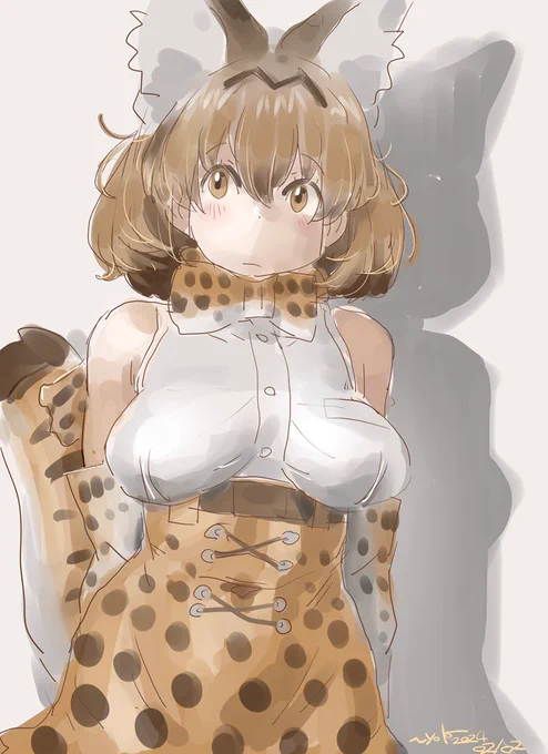 ふわっとほどよいサーバルちゃん描けた 