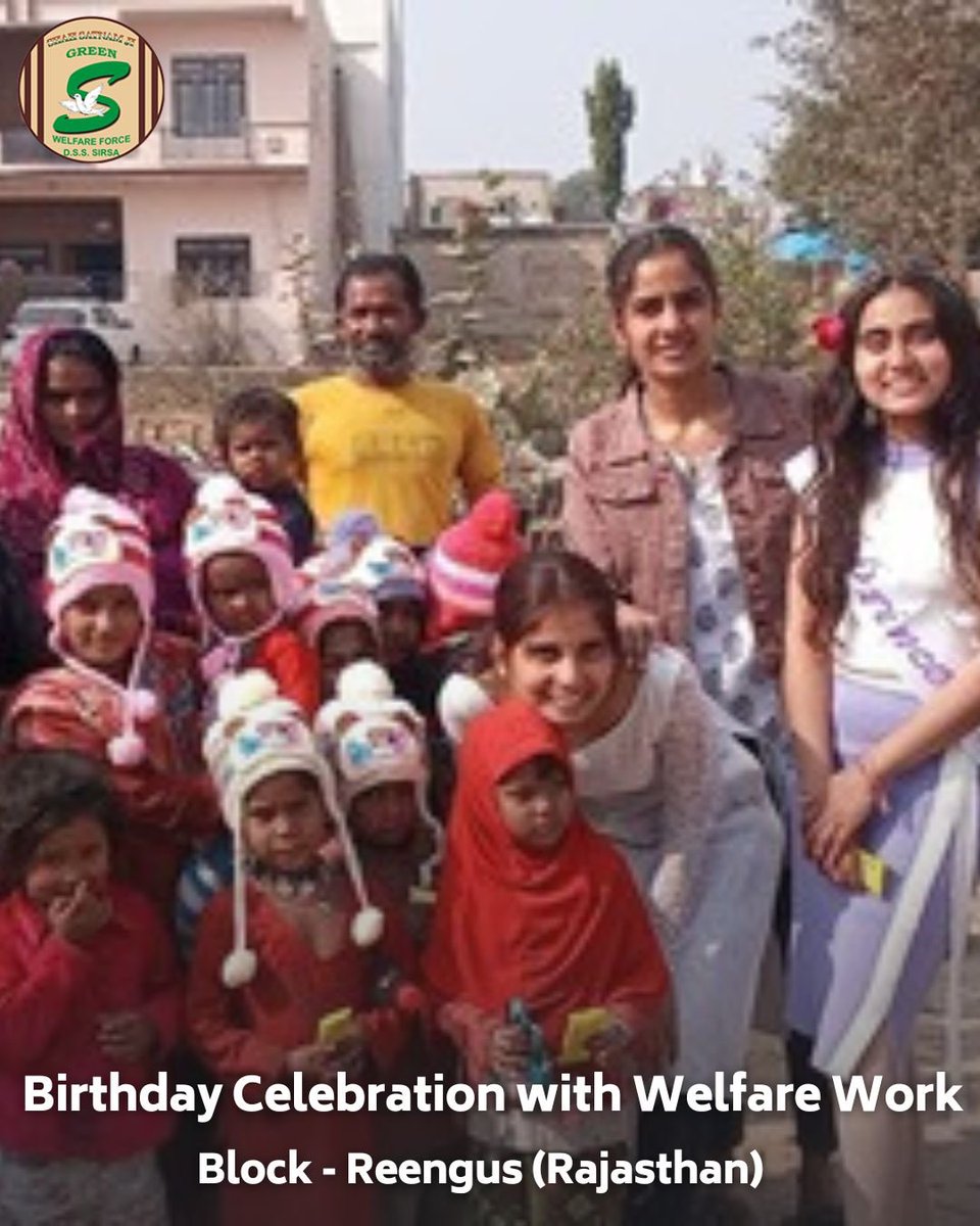 In a heartwarming celebration, Shah Satnam Ji Green 'S' Welfare Force Wing volunteers turned their birthdays into a day of compassion. They shared warmth and sustenance by distributing woolen clothes and food to needy kids & families living roadside in slums. #WinterWarmth…