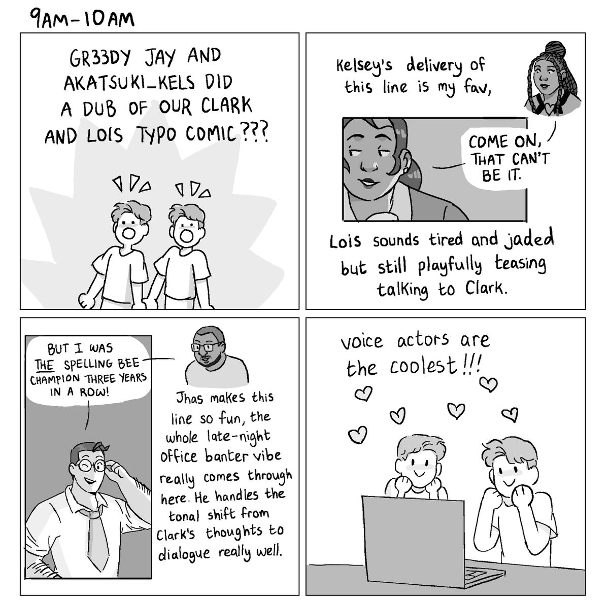 geeked out over @Gr33dyJay and @Akatsuki_Kels 's dub of our comic! 