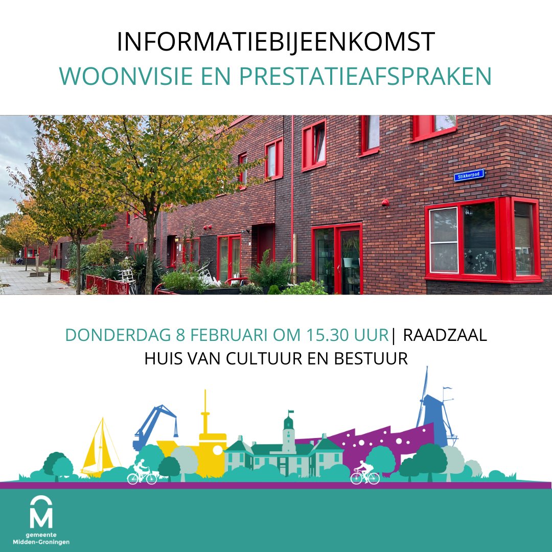 Op donderdag 8 februari om 15.30 uur wordt de raad bijgepraat over de nieuwe woonvisie en hoe belangrijke onderwerpen worden uitgewerkt. Ook de afspraken tussen gemeente en corporaties komen aan bod. Wees welkom! Zie voor meer informatie een aanmelden: obi41.nl/y38ub2yj.