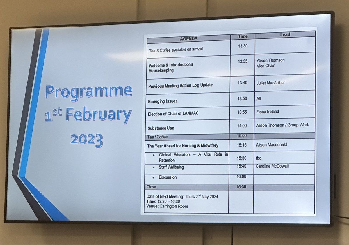 First LANMAC meeting of 2024 Addressing some emerging and topical issues within @NHS_Lothian. Our inspirational chair @FionaIreland13 has now stepped down and handed over the batton to @JulietMacArthur to lead this group moving forward. 👏👏