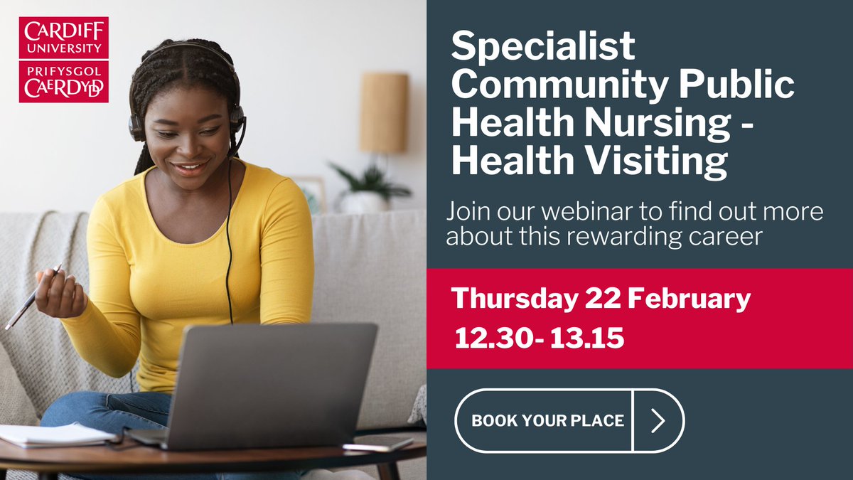 Health visiting is one of the most rewarding jobs in public health nursing ❤️‍🩹👩‍⚕️🏡

Join our webinar on Thurs 22 February to learn about becoming a Specialist Community Public Health Nurse - Health Visitor.

Book now ⬇️

cardiff.zoom.us/meeting/regist…