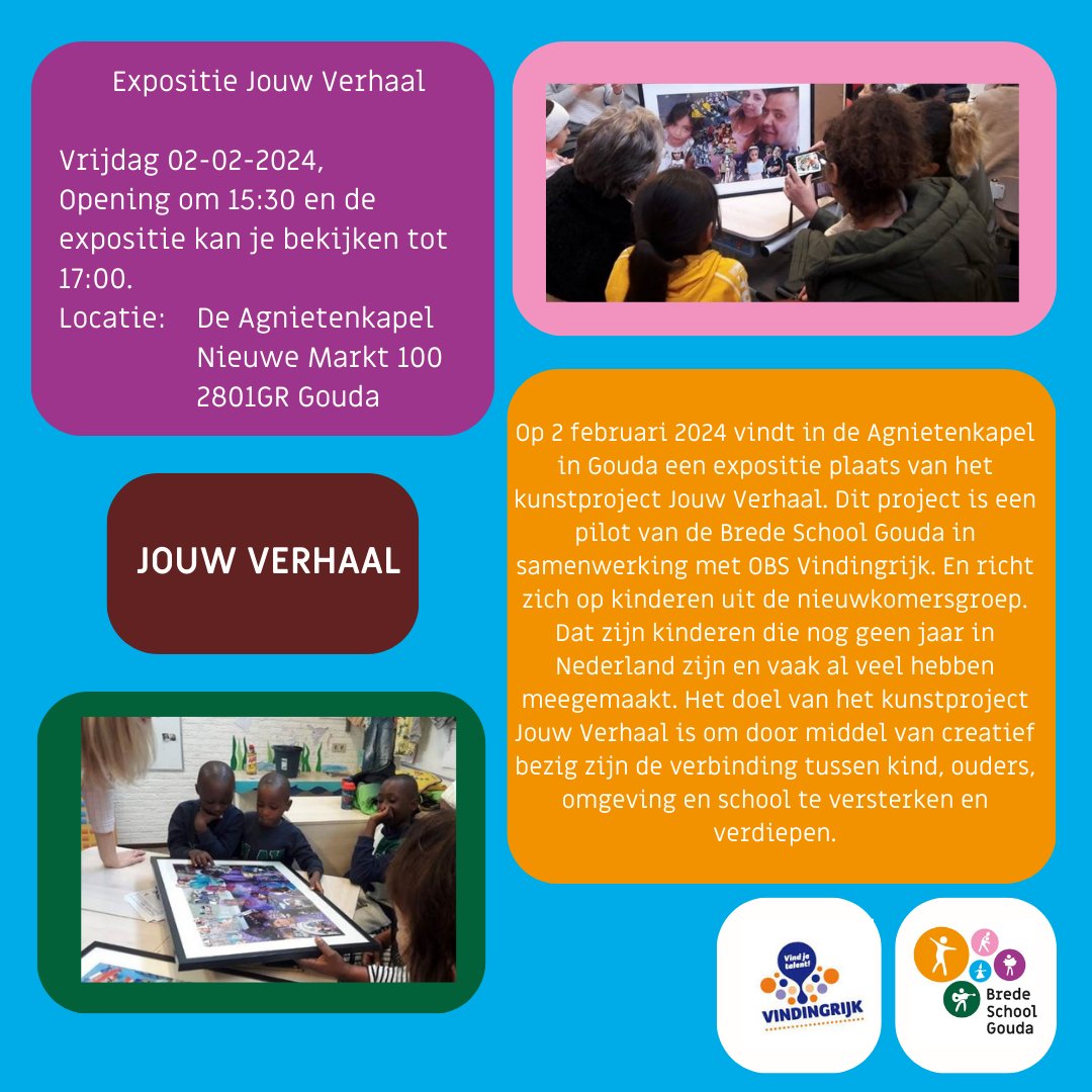 Al plannen voor vanmiddag? Kinderwethouder Julia opent vanmiddag, samen met @ThierryVanVugt,  de expositie van Jouw Verhaal in de Agnietenkapel. Iedereen is welkom!