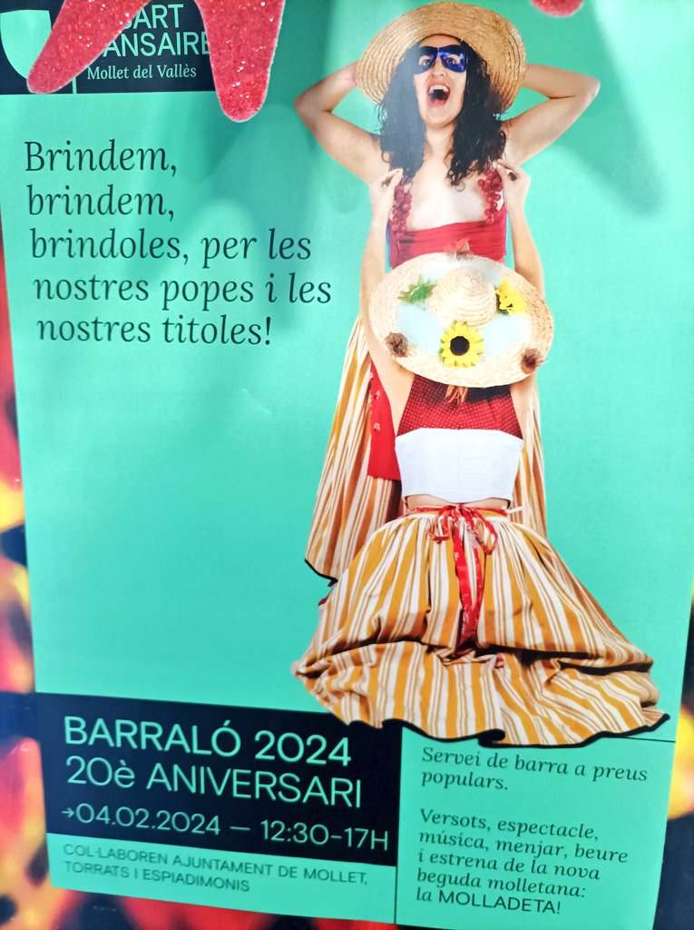 Per cert! Jo, a l'<a href="/EsbartMollet/">Esbart de Mollet</a>, me lo meto por el culo! 😜😍
Visca el Carnestoltes i visca el Barraló! 🥳