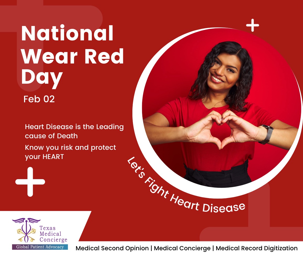 ConciergeTexas's tweet photo. "Embracing the power of red on National Wear Red Day! Let's unite to raise awareness about heart health and show our support for the fight against heart disease. Wear red, share the love, and take a moment to prioritize your heart today! #NationalWearRedDay #HeartHealth #WearRed" https://t.co/qFRSFMZQFa