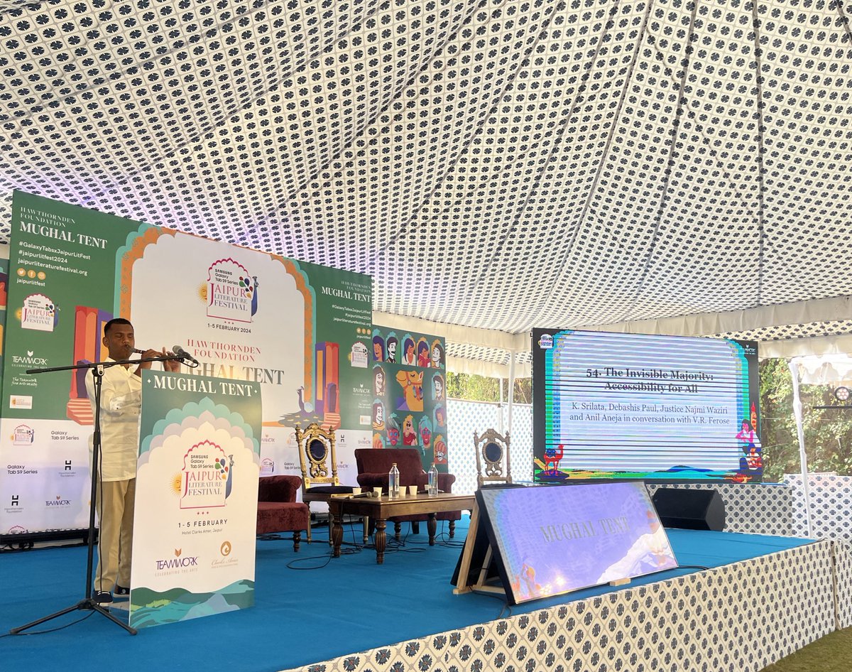 Day 2 at <a href="/JaipurLitFest/">jaipurlitfest</a>!

An empathetic discussion on building accessibility for disabled people with our authors, <a href="/SrilataKrishnan/">K. Srilata</a> and <a href="/DebPaul1512/">Debashis Paul</a>.