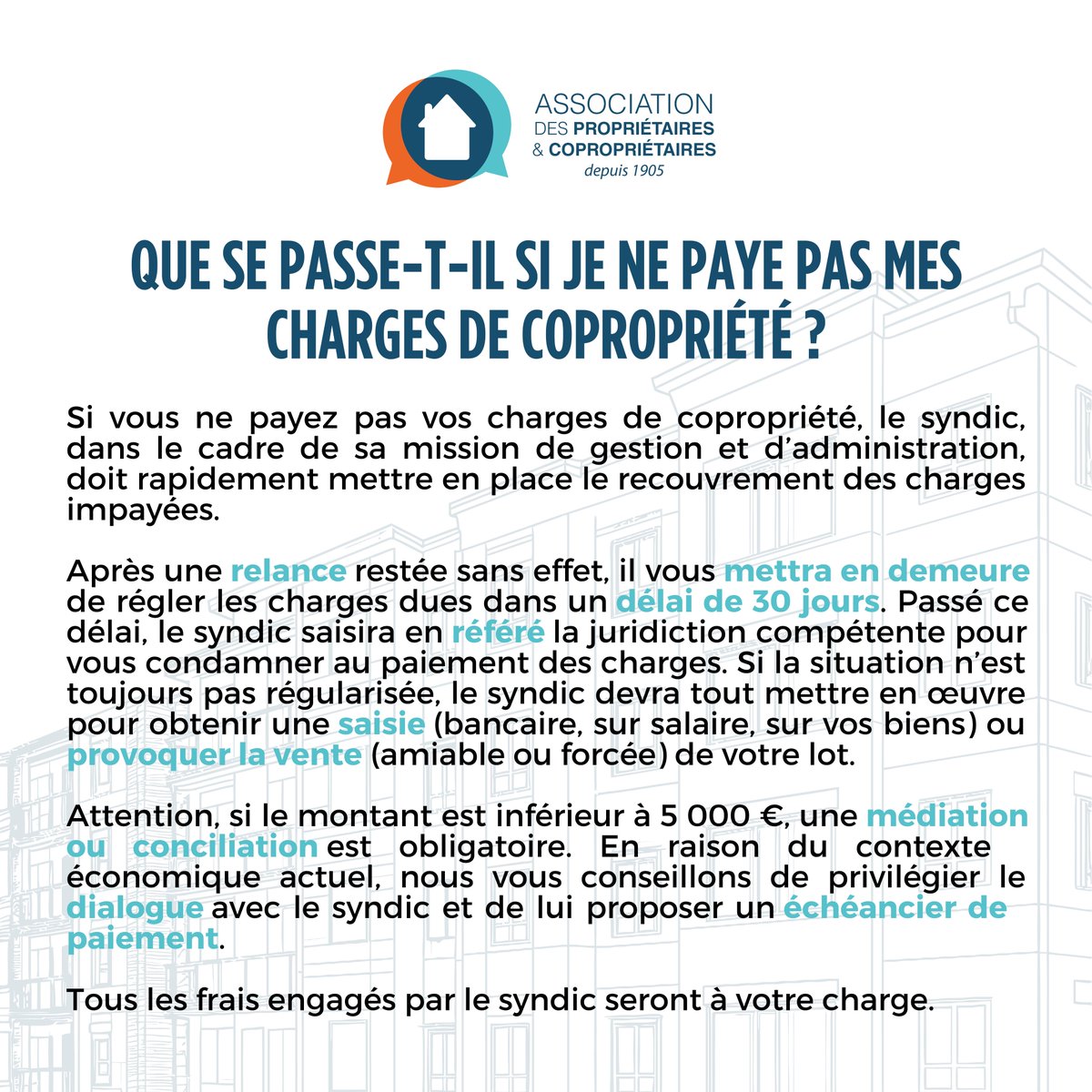 💲Que se passe-t-il si je ne paye pas mes charges de copropriété ?

➡️ Pour connaître nos prochains événements, c’est ici : tinyurl.com/ym683brr

📄 Pour acheter tous les documents indispensables à la gestion locative, c'est ici : bit.ly/3RjlSXY