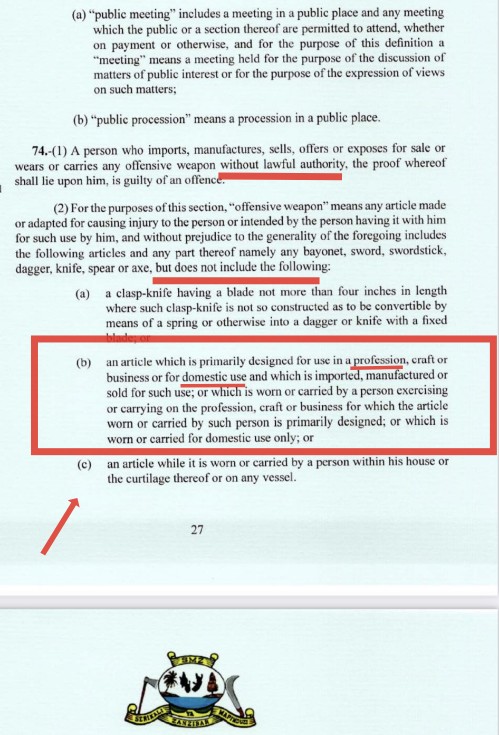 BabaMwita's tweet image. PENAL ACT (Zanzibar):

Hii ndiyo sheria ya Zanzibar (Penal Act, No. 6) inayosemekana inazuia masai kutembea na "silaha za jadi". Ni hatari kwa mwanasheria kusoma na kufafanua sheria kwa HISIA, haisaidii jamii. Hii sheria ikisomwa kwa umakini, tena yote, kama masai anabeba silaha