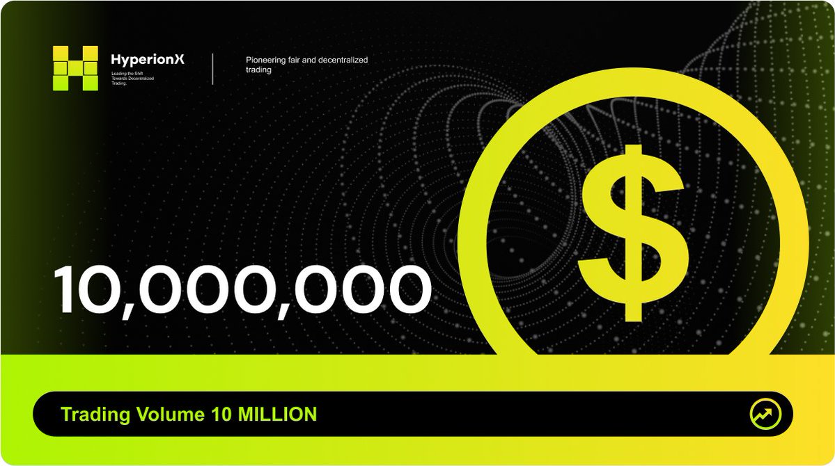 HyperionX_xyz's tweet photo. 🚀 Incredible effort, everyone!
Just 9 hours into our event and #HyperionX has already smashed through a $10 M trading volume! 💥
It's clear we're on an exhilarating journey together, with momentum that's only growing.
Let's keep this energy going and set our sights even higher. 💪
Here's to breaking more records and achieving unprecedented success together! 🎉
#ZKFair $HPX #FairLaunch