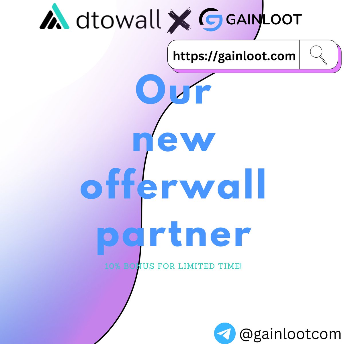 gainlootcom's tweet photo. Hello users,

We just added a new offerwall, adtowall.

Now earn ever more coins on completing offers &amp; surveys.

Click Here: https://t.co/8xug3QAJxZ

Thanks,
Gainloot Team https://t.co/ymYWCdFzSq