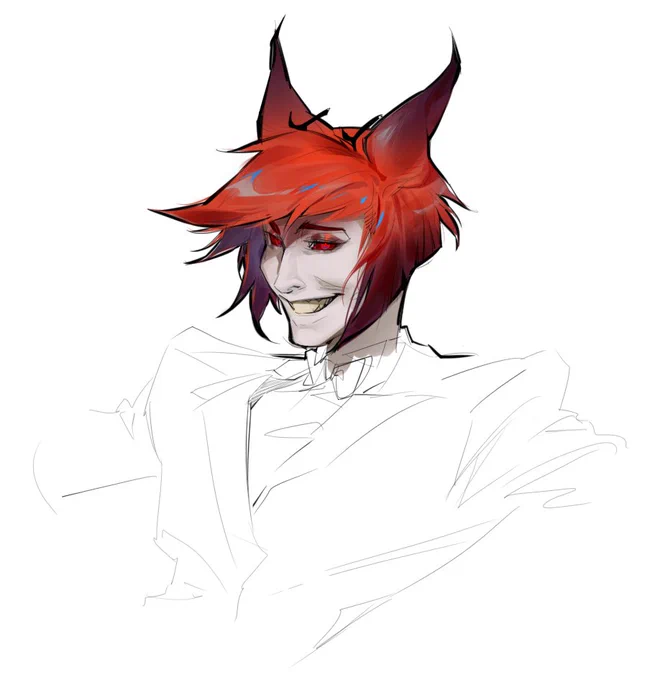I also forgot about him, an old sketch I tried to draw in sai.Enjoy it while I think about what to draw. 