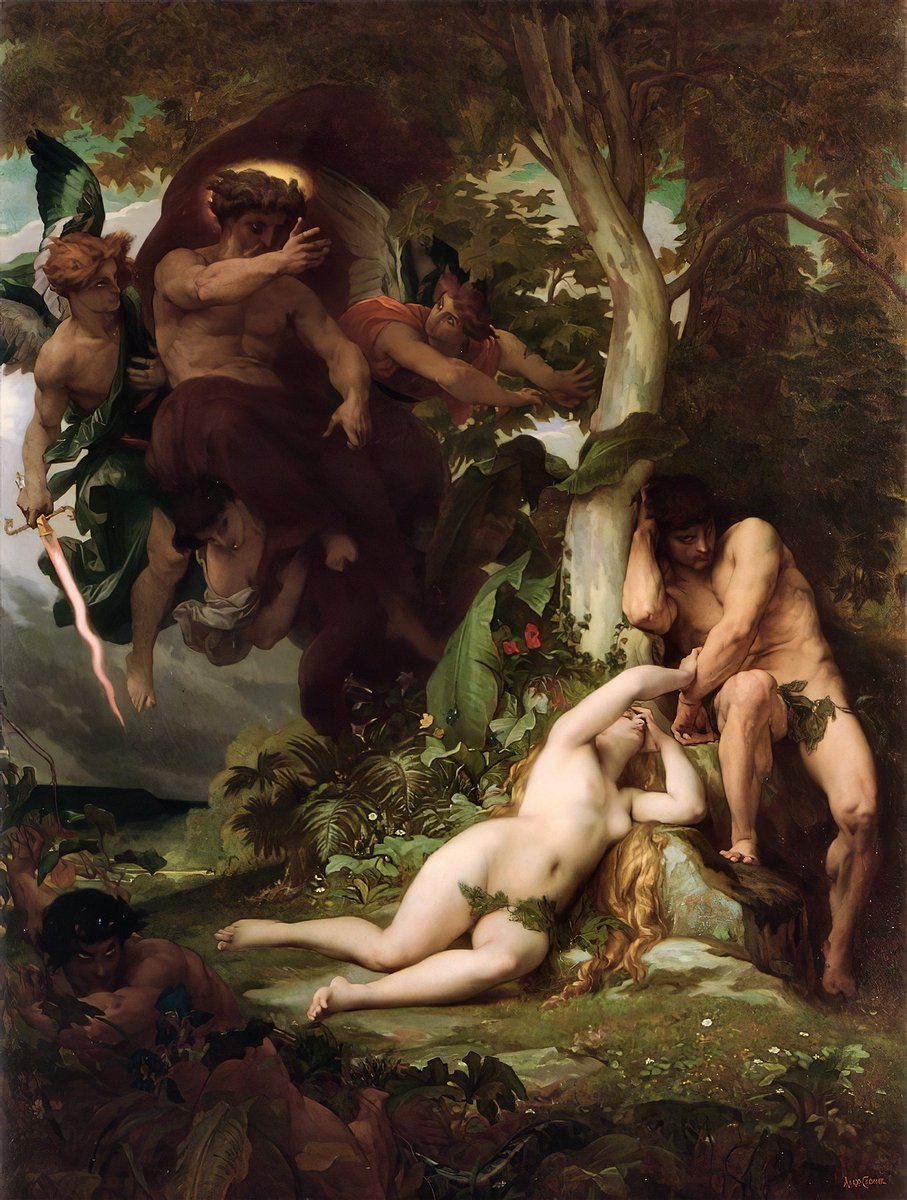 'The Expulsion Of Adam And Eve From The Garden Of Paradise' {19th century} By ~ Alexandre Cabanel