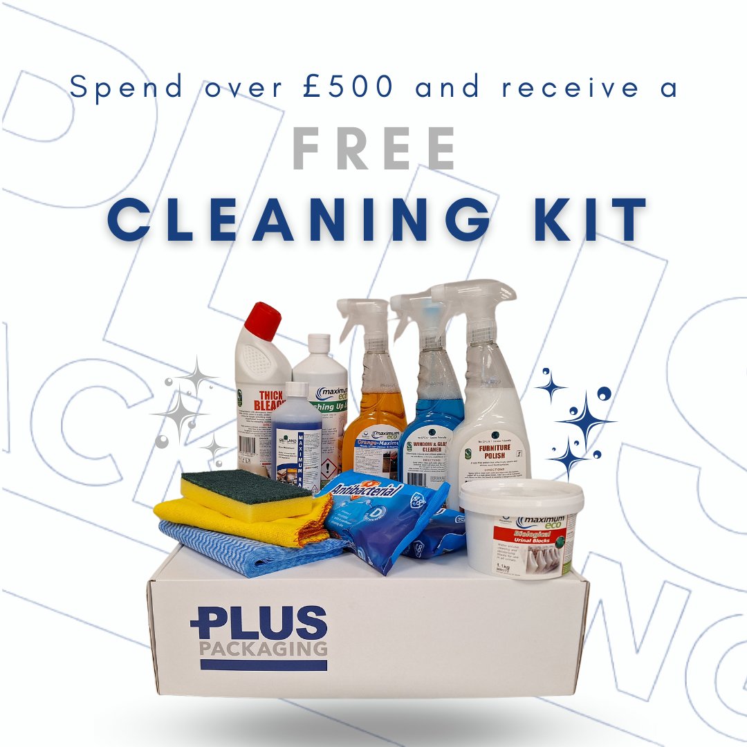 PlusPackaging1's tweet photo. Freshen up your workspace this February! ✨ Place orders over £500 and receive a complimentary cleaning starter kit. From furniture polish to non-alcohol wipes, ensure your environment stays pristine.
Offer valid until 29th February 2024.
#OfficeCleanliness #PlusPackaging https://t.co/0Bi0Ysrk9W
