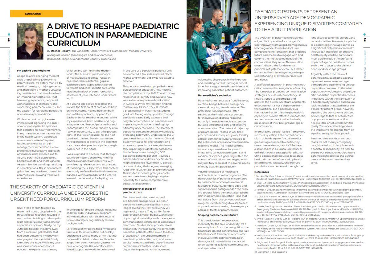 Rachel Irvine (@rachelirvinephd) on Twitter photo This one was a little out of my comfort zone, and so strange to see my to be married name in the by line! Thanks <a href="/ACParamedicine/">Australasian College of Paramedicine (ACP)</a> for including me in the Summer edition. This one was a little out of my comfort zone, and so strange to see my to be married name in the by line! Thanks <a href="/ACParamedicine/">Australasian College of Paramedicine (ACP)</a> for including me in the Summer edition.