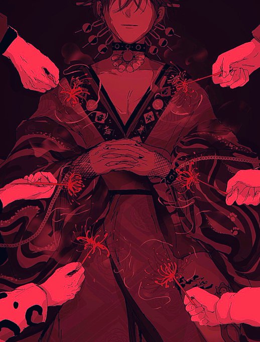 「black background red theme」 illustration images(Latest)