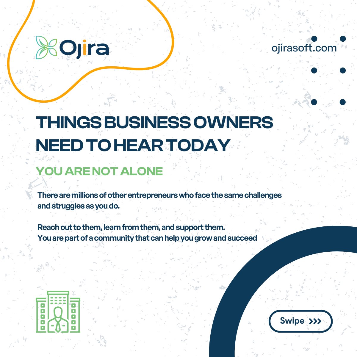 OjiraSoft's tweet image. Are you feeling stressed, lonely, or doubtful as a business owner? If so, this post is for you. Here are four things you need to hear today to boost your confidence and motivation. Swipe left to read them and let us know which one resonates with you the most. #businessowner
