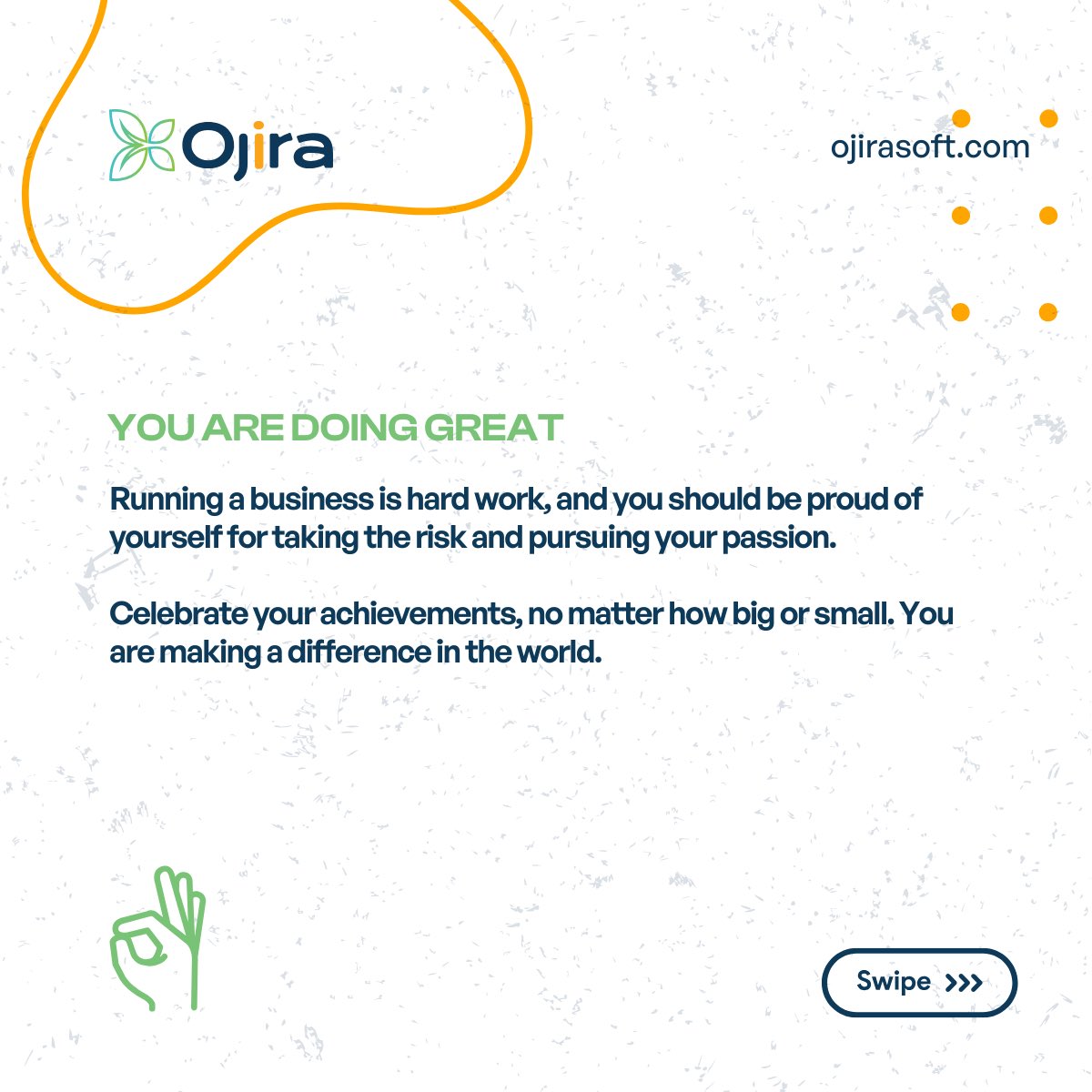 OjiraSoft's tweet image. Are you feeling stressed, lonely, or doubtful as a business owner? If so, this post is for you. Here are four things you need to hear today to boost your confidence and motivation. Swipe left to read them and let us know which one resonates with you the most. #businessowner