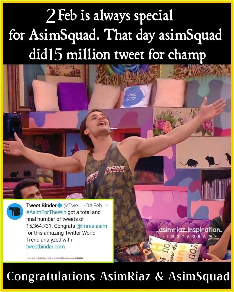 3AceAshwaq's tweet photo. #AsimRiaz
#OnThisDay 2nd February 2020 highest Trend in the history of BB show of any Contestants ws done with the HT #AsimForTheWin 15M
Remember?The hype & enthusiasm then & still every alternative days organic Trending for #AsimRiaz
Let's celebrate๐ฅ๐ 15.364.731
#AsimSquad https://t.co/7TJokMelT5
