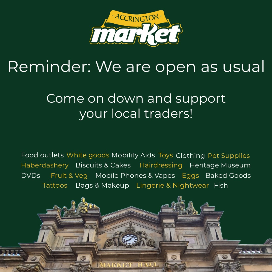 💛 Come and meet our fantastic team of independent stall holders at #AccringtonMarket  

☕️🛍️ Whether you fancy catching up with a friend over a brew at <a href="/Frankiescafe/">darlene jenkins</a> or want to do a spot of shopping, we have it all!

#ShopLocal #ThinkHyndburn