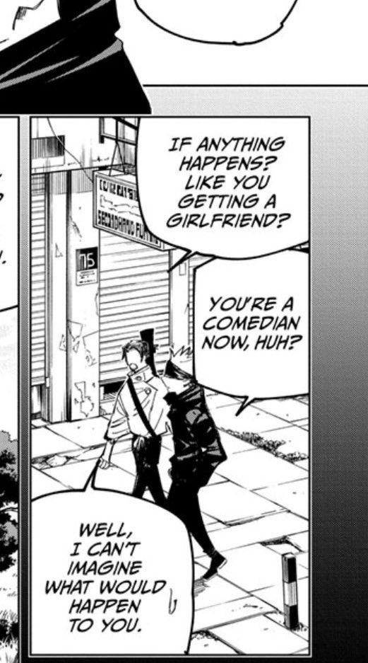 yujiglow's tweet photo. This panel is so funny 😭 it's just hilarious how casually Yuta called Gojo bitchless. https://t.co/nvB7ADywOa