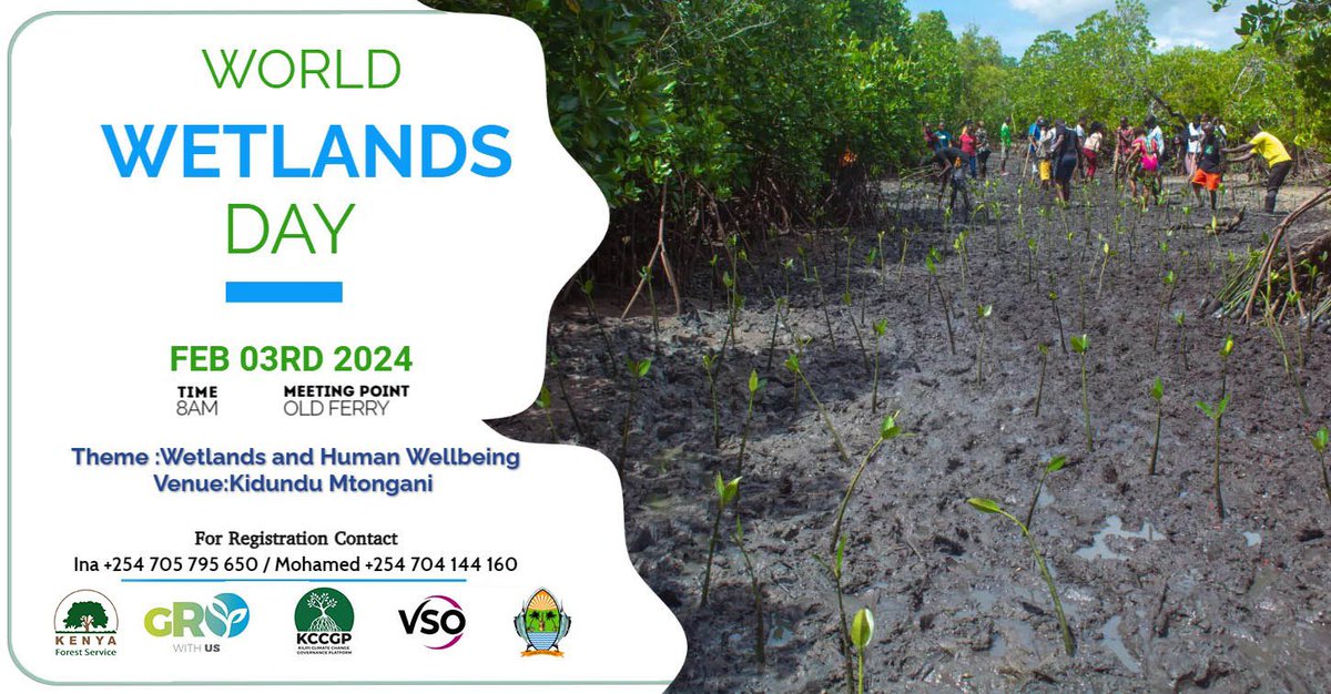 Join us tomorrow for wetlands day at kidundu mtongani leave no one behinde @DannyGona @JoanMagoma @FRANKTHOYA @inamohaa @mohamed_kombe @kyom003 @Madaraka003 @Kherikombe @Muiruriliz1 @RonnyBoy007 @UNFCCC @Alineafrica @SEAFKenya @PACJA1 @Brian_misiati