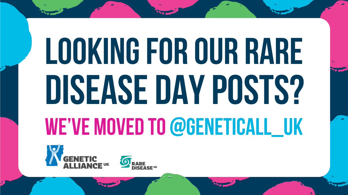 We've moved! 🚨 Are you missing our Rare Disease Day posts? Then don't forget to give @GeneticAll_UK a follow. Genetic Alliance UK is the charity that runs Rare Disease UK. We've joined accounts to ensure that you don't miss out on any aspect of the work we do across our brands.