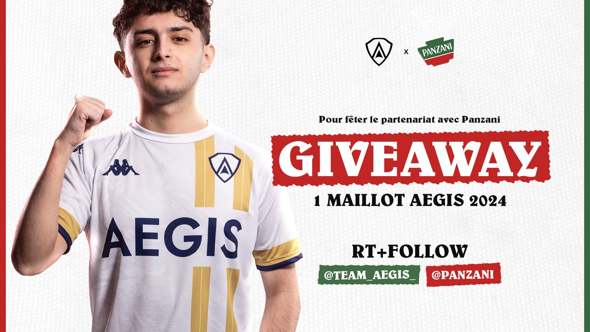 Team_Aegis_'s tweet image. A l&apos;occasion de notre nouveau partenariat avec Panzani, on fait gagner notre maillot 2024 à l&apos;un d&apos;entre vous !

Pour participer c&apos;est très simple :
Il faut suivre @Team_Aegis_ &amp;amp; @Panzani et RT ce tweet !

Bonne chance à tous ! #ShieldsUp 🤍💛