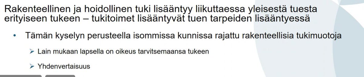 LahtinenNina's tweet photo. Lapsella oikeus tarvitsemaansa tukeen, on lain vastaista rajata esimerkiksi rakenteellisia tukimuotoja, jos lapsi niitä tarvitsee, kertoo Tiina Linne @okmfi samaa mieltä @oajry  #varhaiskasvatus https://t.co/hLFNLtCAbG