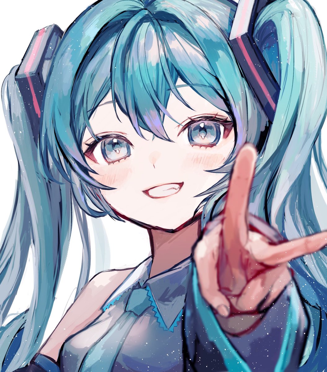 hatsune miku 1girl solo twintails smile long hair necktie looking at viewer  illustration images