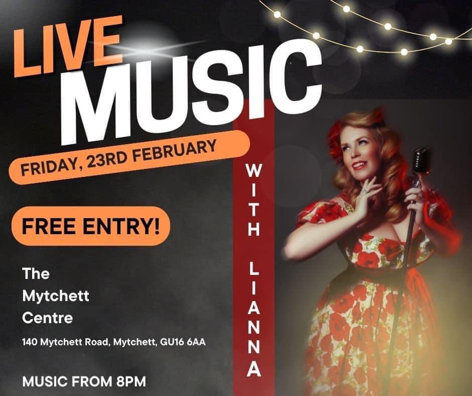 Not long now until Lianna makes her Mytchett debut…..

Lianna’s vintage look, and stunning vocals, can bring you music across all the eras, from the 50s onwards, covering an extensive range of hits across a variety of genres.

Will we see you there?