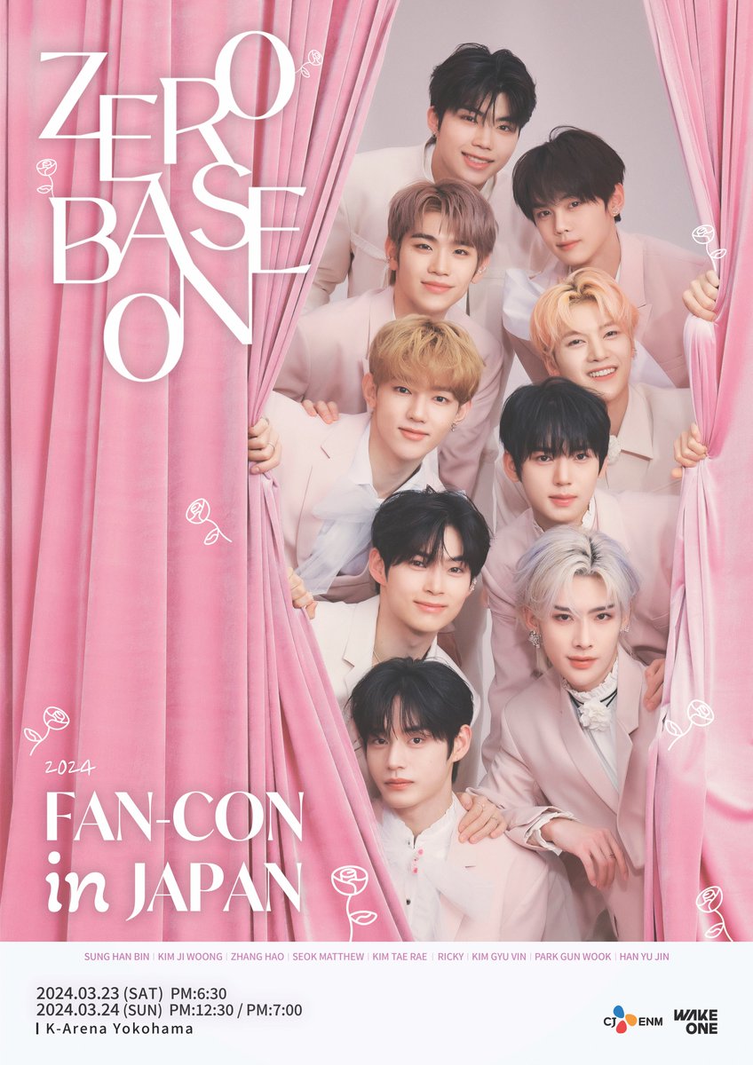 ZB1_official's tweet photo. _📌
𝟮𝟬𝟮𝟰 𝗭𝗘𝗥𝗢𝗕𝗔𝗦𝗘𝗢𝗡𝗘 𝗙𝗔𝗡-𝗖𝗢𝗡 𝗜𝗡 𝗝𝗔𝗣𝗔𝗡
📍K-Arena Yokohama

🗓 TICKET APPLICATION
1차 선예매 - ZEROSE JAPAN 연간 회원 대상
1/30(TUE) PM12:00 ~ 2/4(SUN) PM11:59 (JST)

2차 선예매 - ZEROSE JAPAN 모든 회원 대상 
2/9(FRI) PM12:00 ~ 2/18(SUN) PM11:59 (JST)

🗓 SCHEDULE
2024.3.23(SAT) START/PM6:30 (JST)
2024.3.24(SUN) START/PM12:30 (JST)
2024.3.24(SUN) START/PM7:00 (JST)

(KOR) 
🔗 https://t.co/JFGv3nC3k4

#ZEROBASEONE #ZB1 #제로베이스원
#ZB1_FANCON_IN_JAPAN