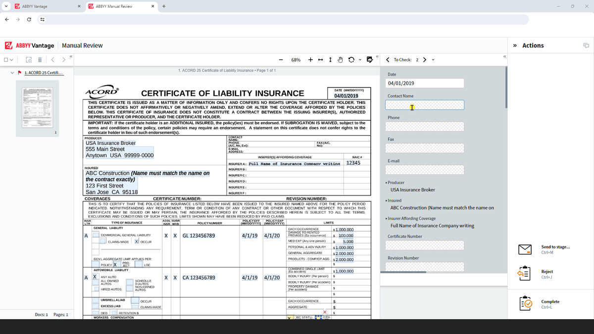 UFCInc's tweet photo. Do you process ACORD® 25 Forms or similar ones? Check out in our video how extracting data off these forms can transform from a trying technical task to a simple joy with @ABBYY_Software Vantage! https://t.co/65uGcaXDHE https://t.co/22SUTtTfvg