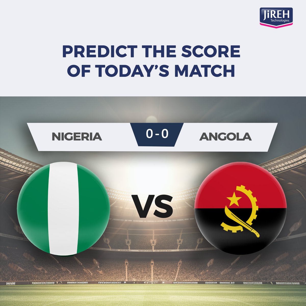 Jirehtech_ng's tweet photo. *PREDICT THE SCORE!!!*๐ฅ
Are you ready for the long awaited football showdown today as the Super Eagles take on the Black Sable Antelope.
๐ณ๐ฌโฝ๐ฆ๐ด
#NGAANG #AFCON #FOOTBALL #dollars #security #jirehtech #jovision https://t.co/Sefrb36iBo