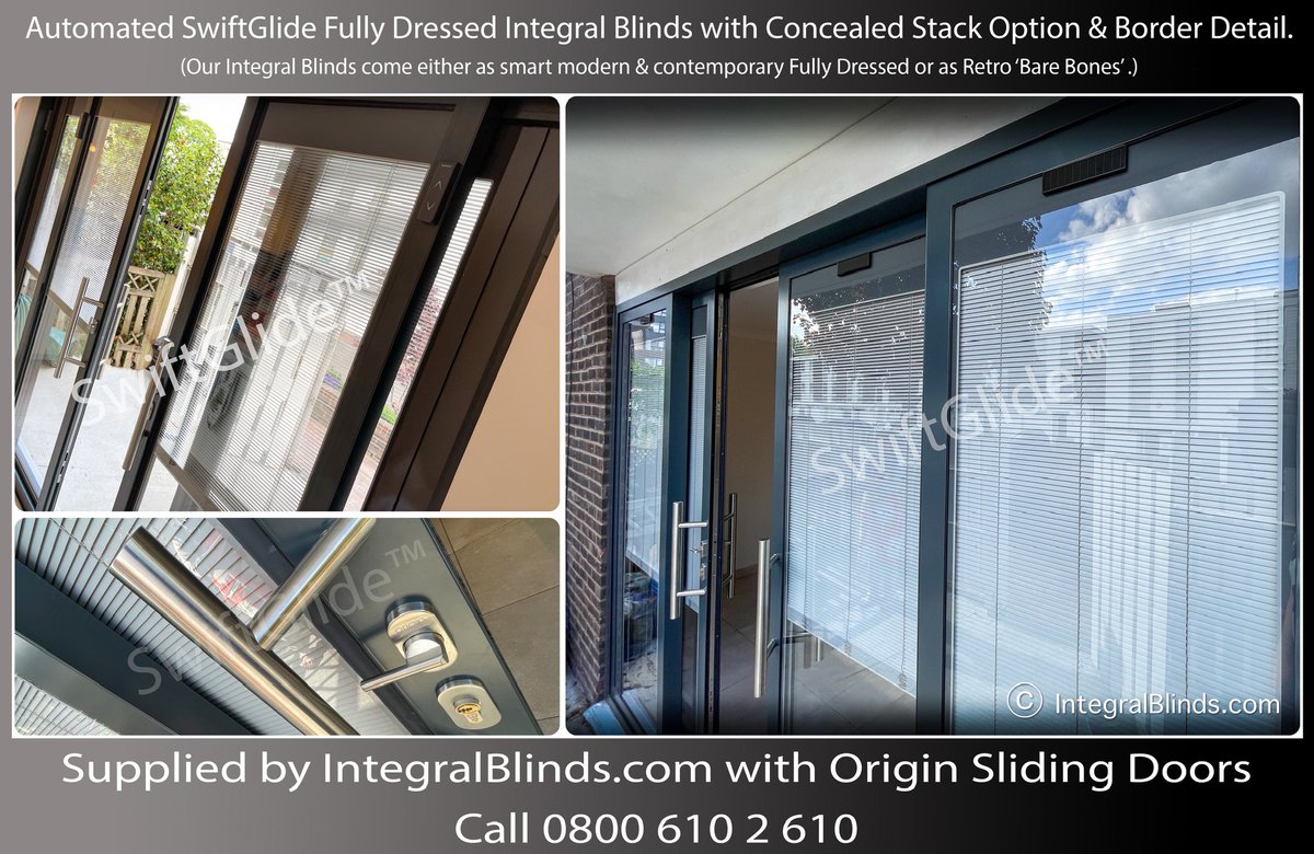 Great synergy between leading quality brands on our Recent project in NW3 in North #London. #OriginGlobal sliding doors with brushed steel hardware and our #SwiftGlide™ Fully Dressed Solar Battery remote controlled #IntegralBlinds #IntegratedBlinds .

The customer chose