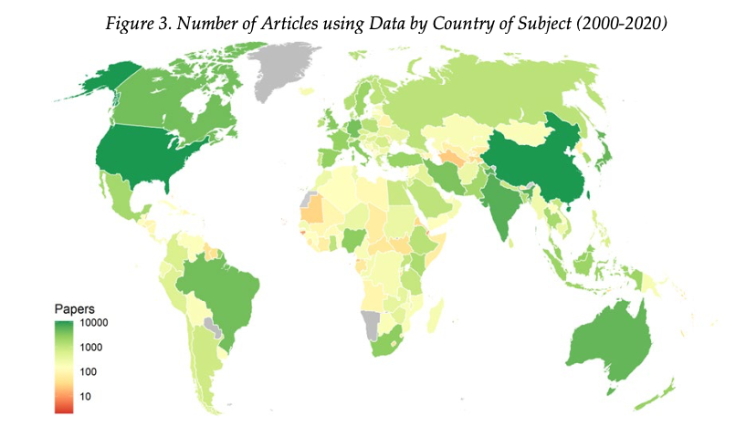 WBGPubs's tweet photo. Analyzing over 1 million academic articles, this paper proposes a novel method to track #AcademicData use by country, revealing correlations with GDP, population, & statistical systems.
Explore how nations can leverage data for better policymaking: https://t.co/AbwrOwAd4I https://t.co/RScpYzRNcc