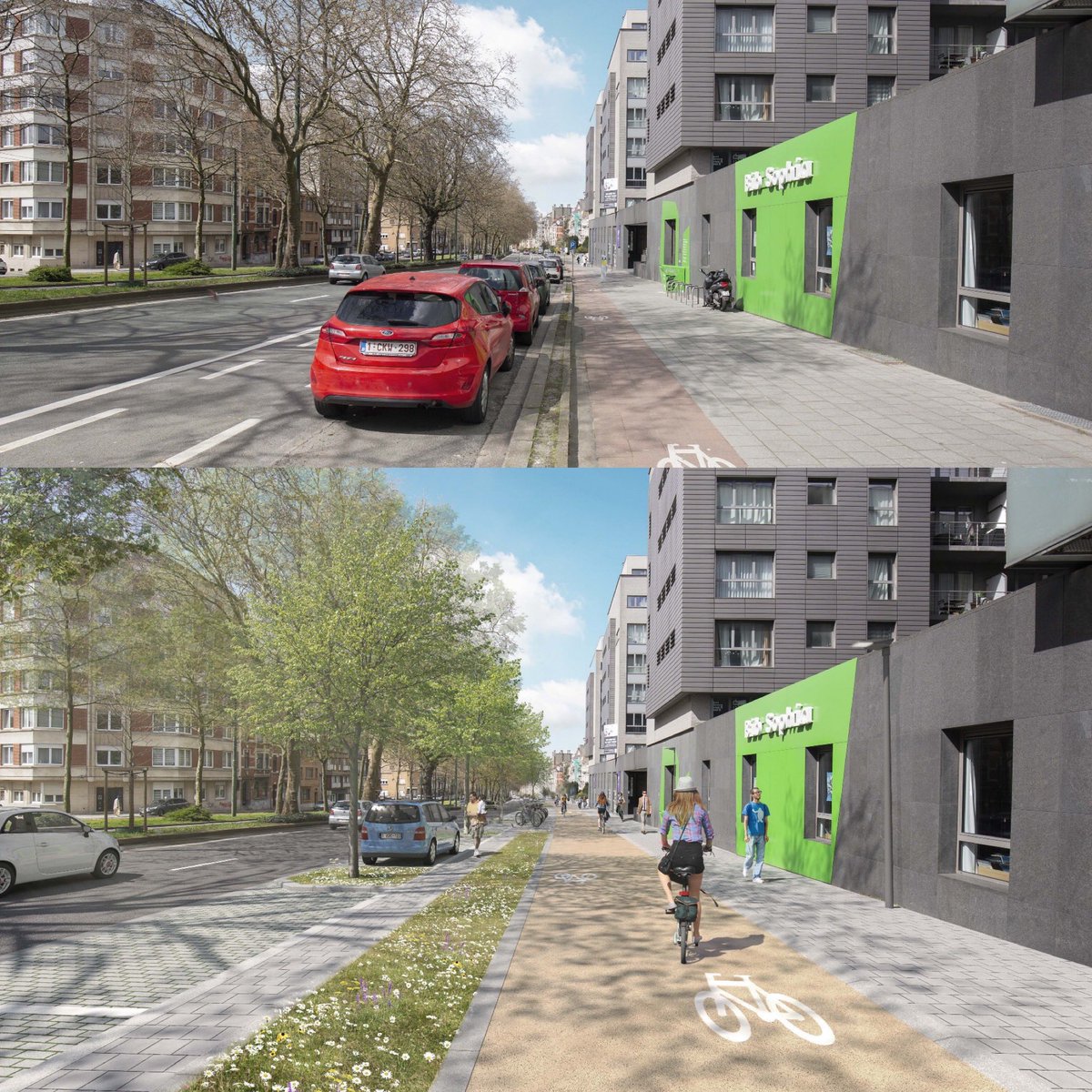 Plus d’espace pour les piétons, les cyclistes et la végétation : un axe important de #Bruxelles s’apprête à se transformer.

Le projet de réaménagement du Bd. du Lambermont et Wahis a reçu son permis.

Début des travaux : 2025