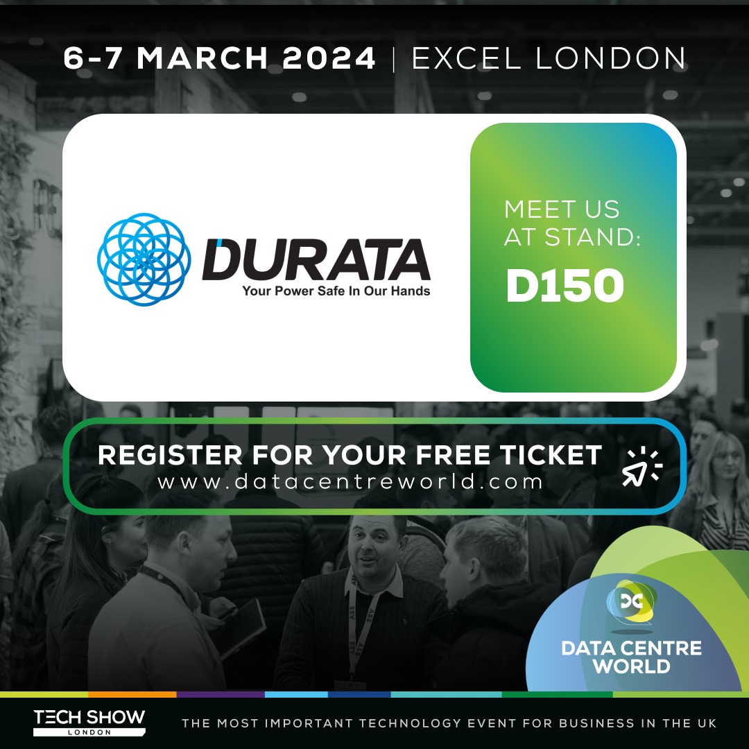 There are just 4 weeks to go until the @DataCentreWorld London event, and we are very excited to attend again this year! We are at stand D150. Follow the link below and secure your free ticket. lnkd.in/e5J36iei #Durata🔋 #DCW24 #DCW #DataCentreWorld