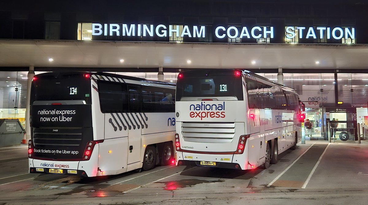 Yorkshire Traction's 54408 and 54412 together at Digbeth. 1st February 2024.

Three days into the threefold uplift of our Birmingham work we managed to get two Tracky coaches on adjacent stands at Birmingham. 1/2/24  <a href="/nationalexpress/">National Express</a>
<a href="/StagecoachYrks/">Stagecoach Yorkshire</a>