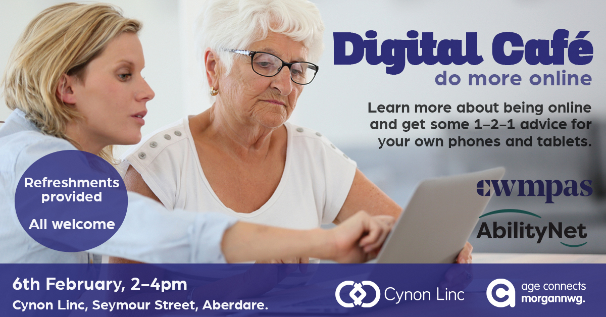 ACMorgannwg's tweet photo. Join us at @CynonLinc next Tuesday for a Digital Café. Learn more about being online and bring your own phone or tablet for some 1-2-1 advice. This event is part of our Winter Welcome sessions and we will have free refreshments and winter warmer packs.
#winterwarm #digitalcafe https://t.co/HRGPBOz1ih