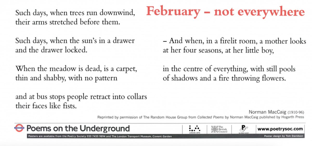 February - not everywhere

by Norman MacCaig

#poemsontheunderground