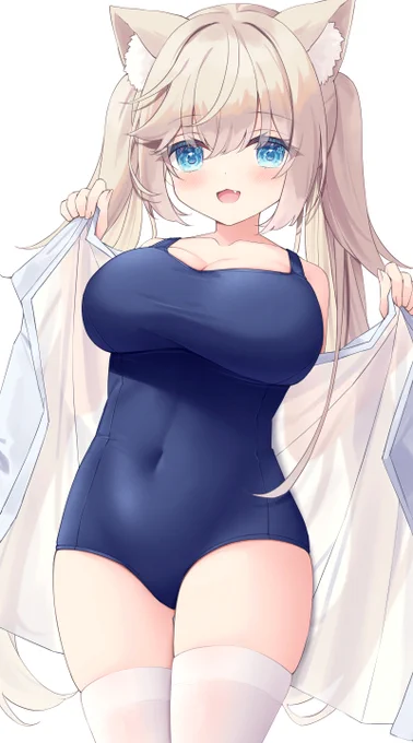 #ツインテールの日 ツインテ×スク水×ねこみみ! 