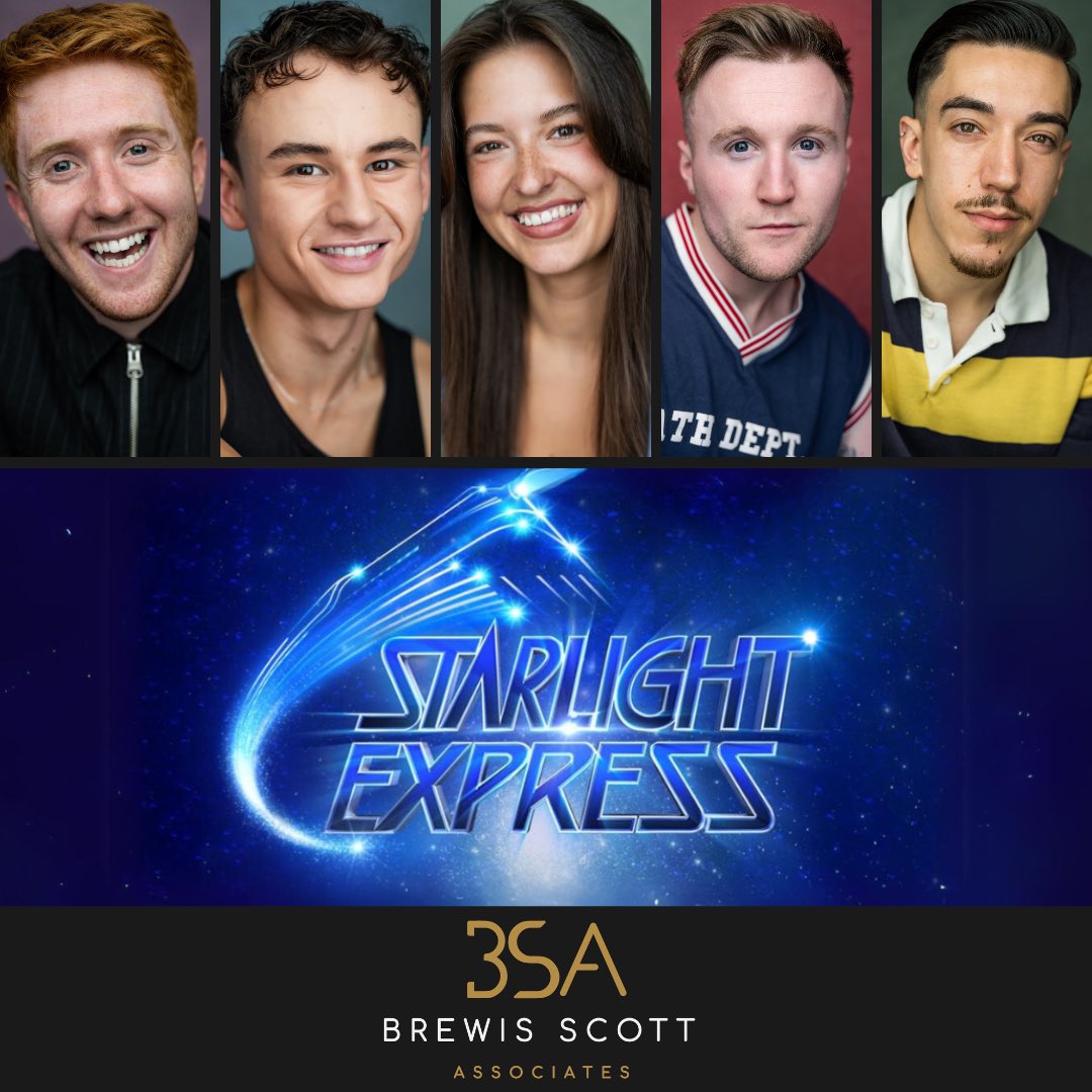 BSATalent's tweet photo. Our brilliant @BradTrevethan, @patrick_j_king, @PoppyBlackledge, @_jamesaymon and Samuel Lawson join the cast of STARLIGHT EXPRESS (@StarlightExpr) in Bochum.

Rehearsals begin today, with performances from May!

Huge thanks to the wonderful team at @dobcasting https://t.co/hjFoxoj7v4