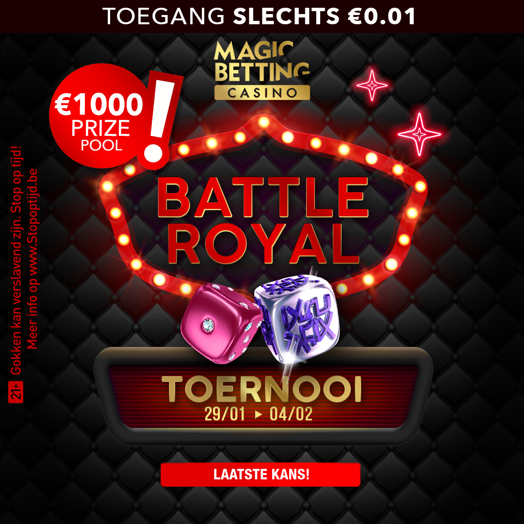 magicbettingcso's tweet photo. 🚨LAATSTE KANS!🚨

De klok tikt genadeloos, en we staan op het punt de
finish te bereiken! Grijp nu je laatste kans om deel te
nemen aan het Battle Royal Toernooi, want het einde is
nabij! ⌛️

📅 Einddatum: 04/02/2024 20.00u

#magicbetting #magicbettingcasino #onlinecasino https://t.co/hIWilqo3W6